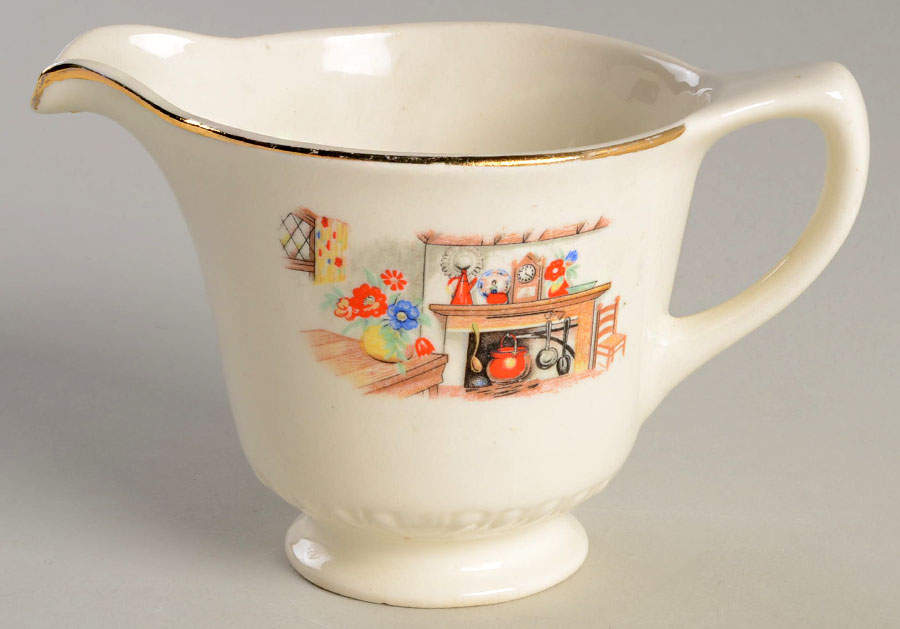 Colonial Kitchen (Liberty, Gold Trim) Creamer by Homer Laughlin -1