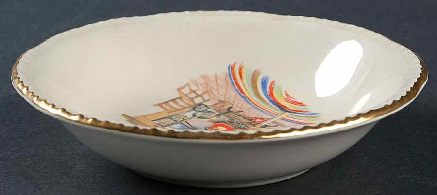 Colonial Kitchen (Liberty, Gold Trim) Fruit/Dessert (Sauce) Bowl by Homer Laughlin -1