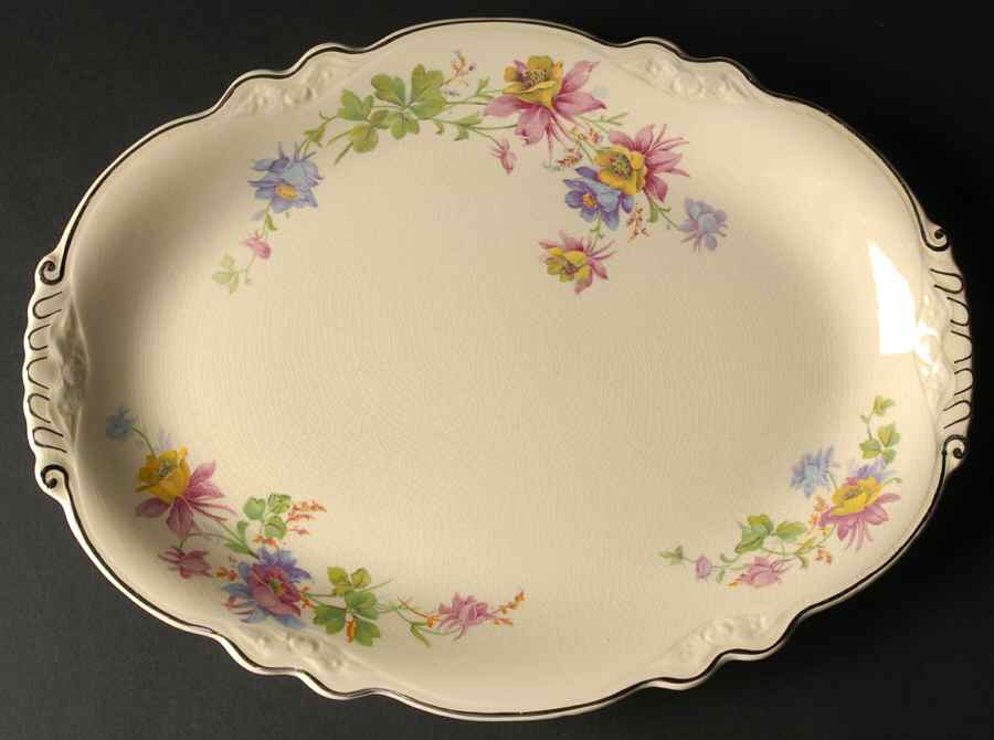 Columbines 13" Oval Serving Platter by Homer Laughlin -1