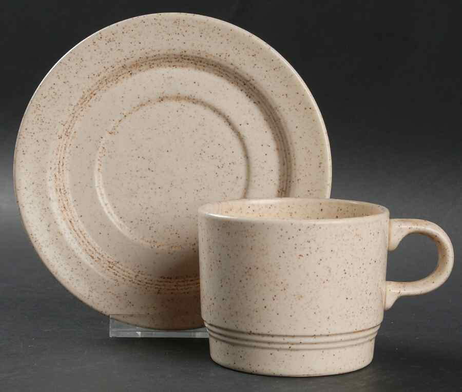 Country Sage Flat Cup & Saucer Set by Homer Laughlin -1