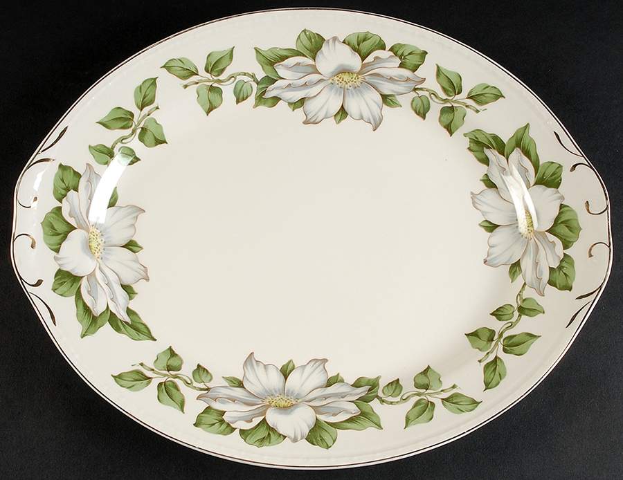 Cotillion 13" Oval Serving Platter by Homer Laughlin -1