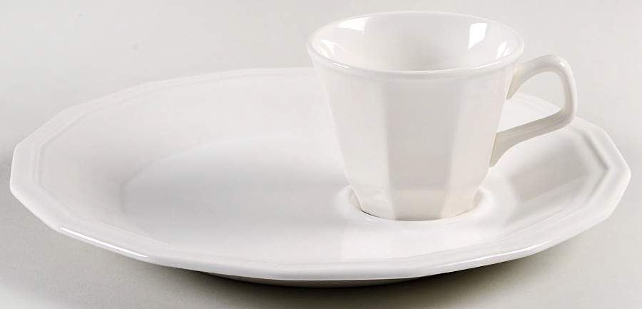 Colonial White Snack Plate & Reg Fl Cup by Homer Laughlin -1