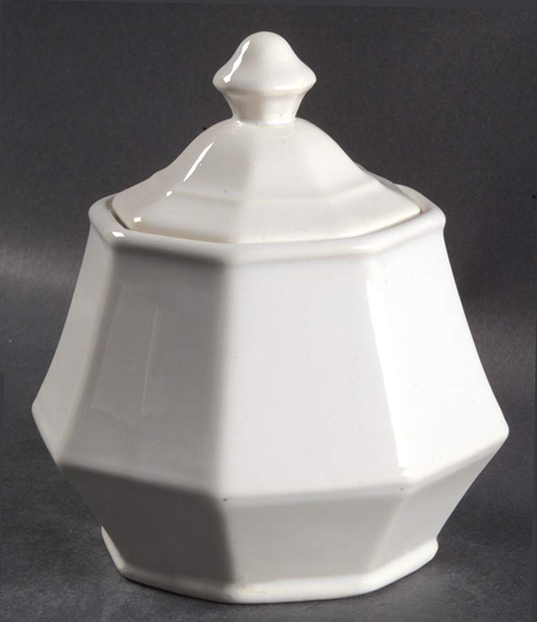 Colonial White Sugar Bowl & Lid by Homer Laughlin -1