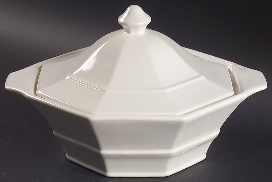 Colonial White Round Covered Vegetable by Homer Laughlin -1