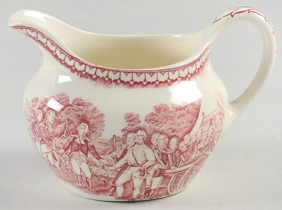 Currier & Ives Red Creamer by Homer Laughlin -1