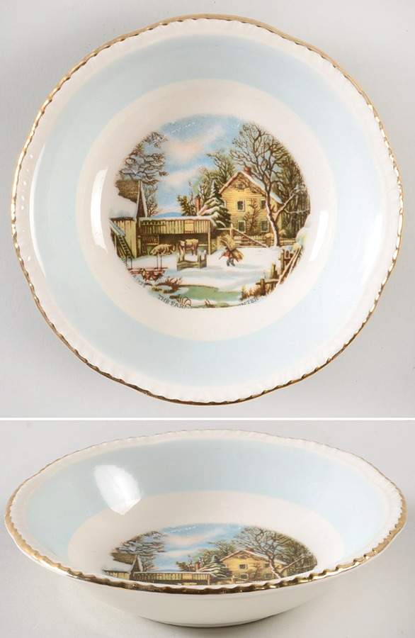 Currier & Ives Fruit/Dessert (Sauce) Bowl by Homer Laughlin -1