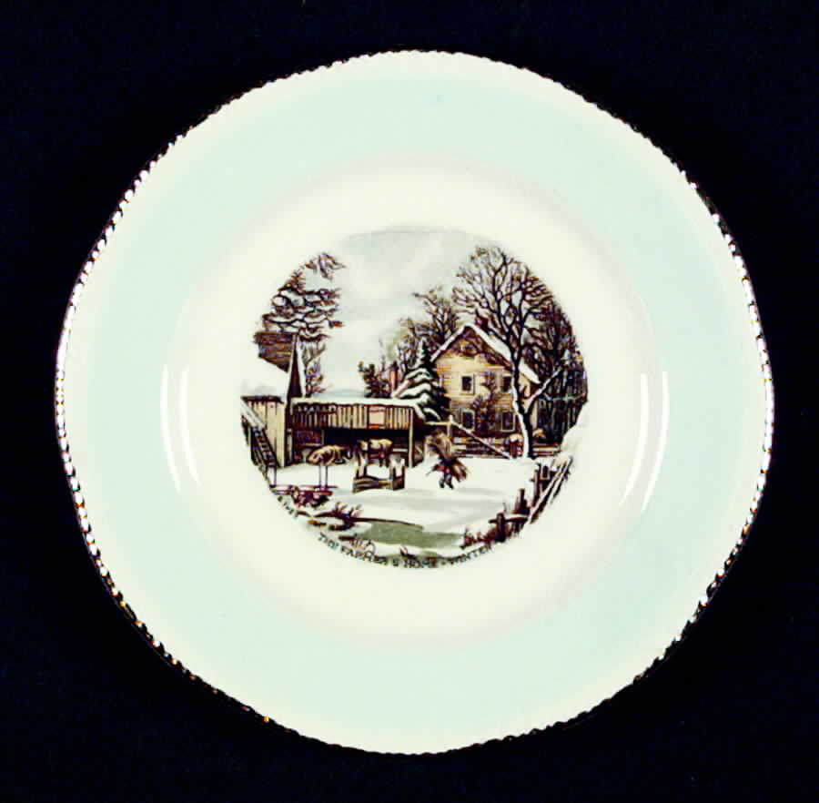 Currier & Ives Bread & Butter Plate by Homer Laughlin -1