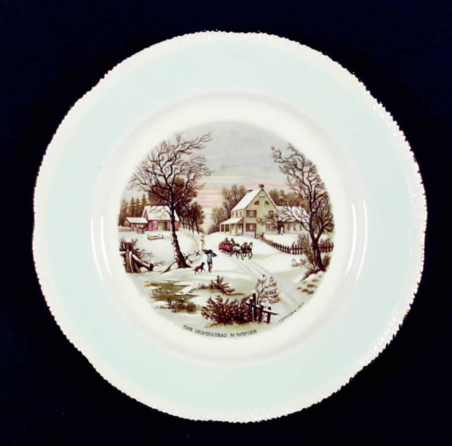 Currier & Ives Dinner Plate by Homer Laughlin -1