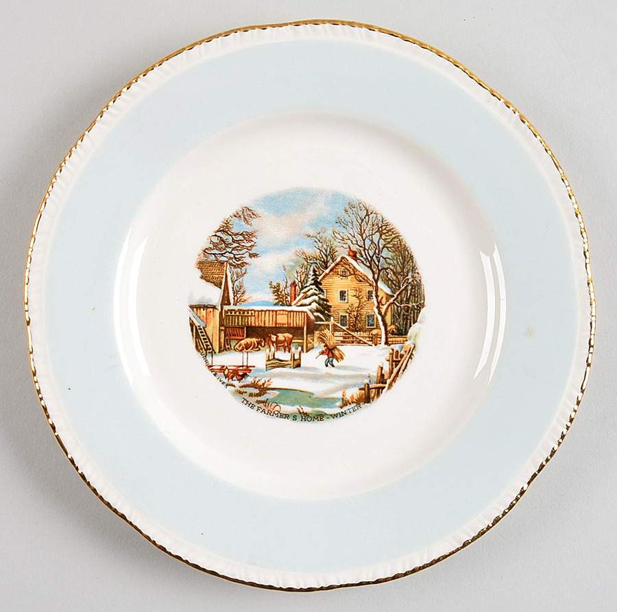 Currier & Ives Dessert/Pie Plate by Homer Laughlin -1