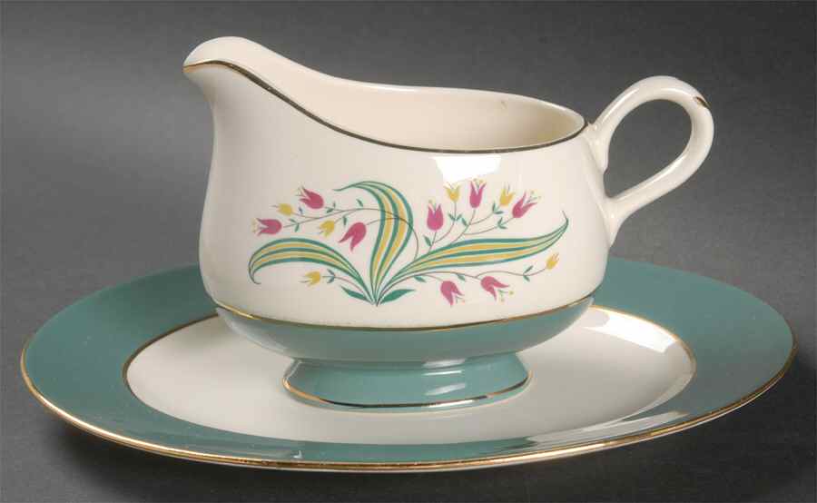 CV20 Gravy Boat & Underplate/Relish by Homer Laughlin -1