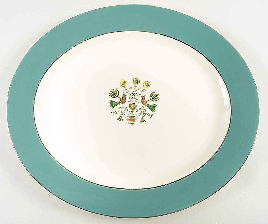 Persian Garden 15" Oval Serving Platter by Homer Laughlin -1