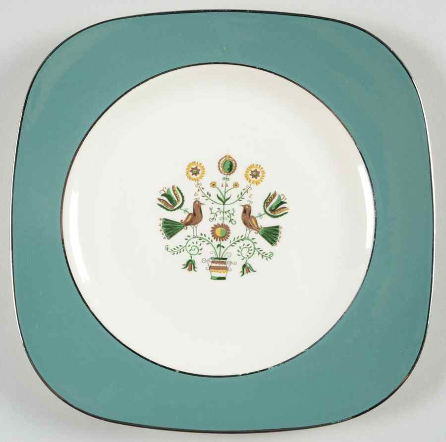 Persian Garden Square Salad Plate by Homer Laughlin -1