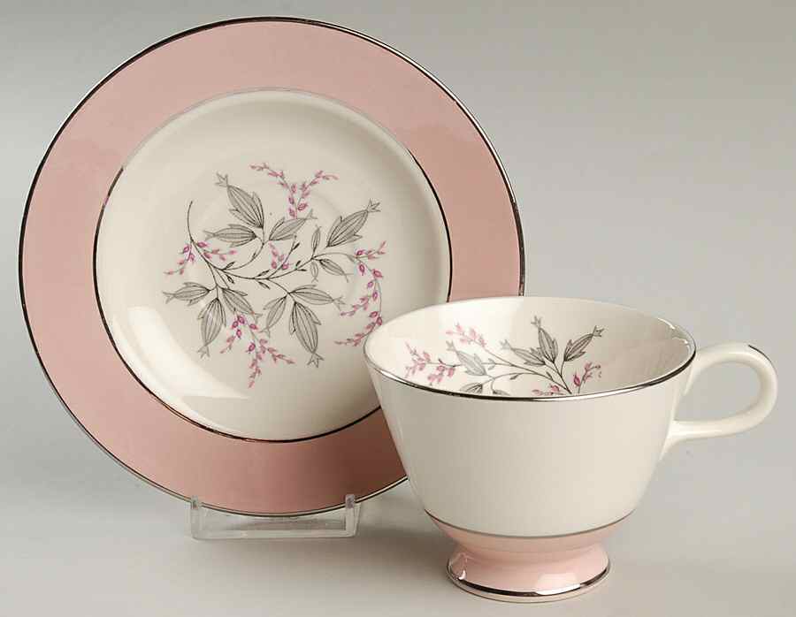 Barclay Footed Cup & Saucer Set by Homer Laughlin -1
