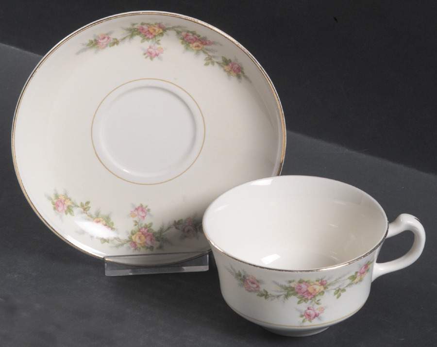 Darcy Flat Cup & Saucer Set by Homer Laughlin -1