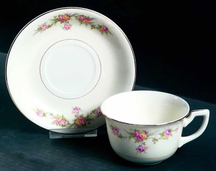 Darcy Flat Cup & Saucer Set by Homer Laughlin -1
