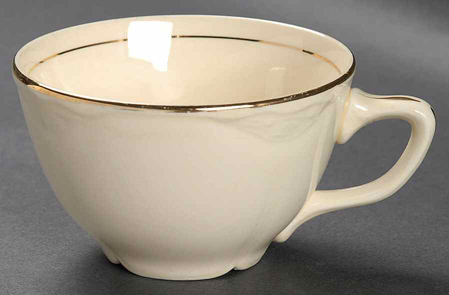 Double Gold Band Flat Cup by Homer Laughlin -1