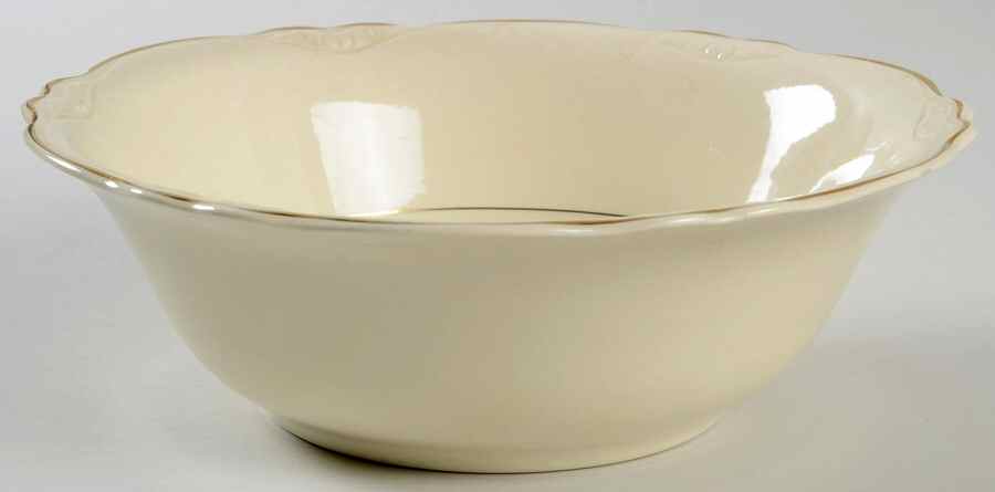 Double Gold Band 8" Round Vegetable Bowl by Homer Laughlin -1