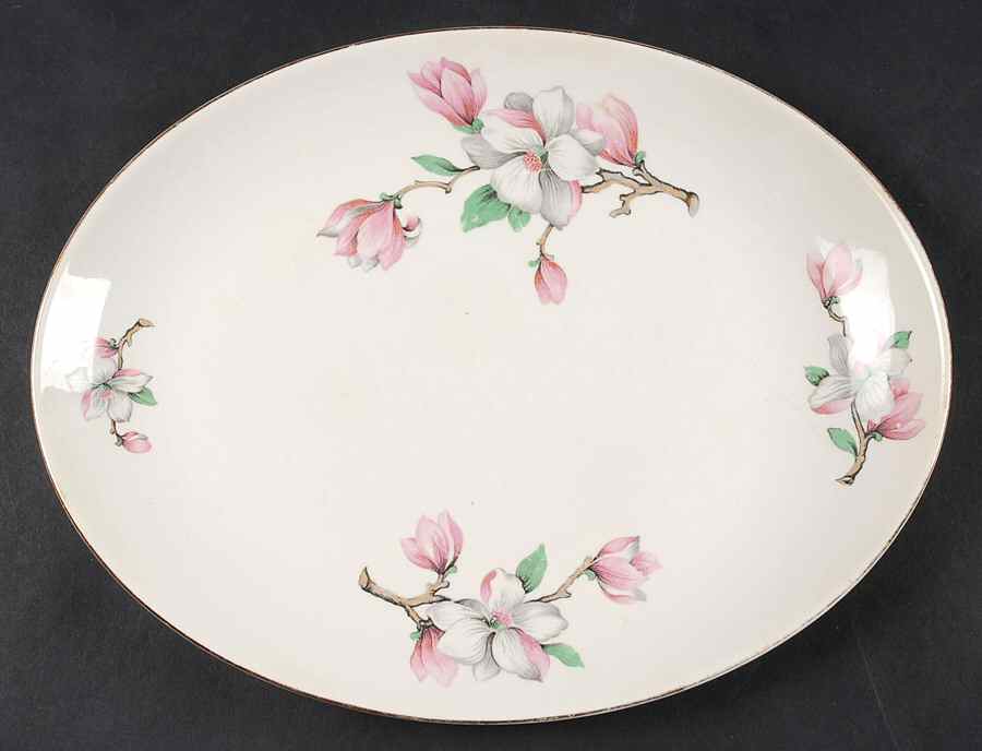 Dogwood (Rhythm) 11" Oval Serving Platter by Homer Laughlin -1