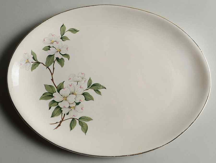 Dogwood 11" Oval Serving Platter by Homer Laughlin -1
