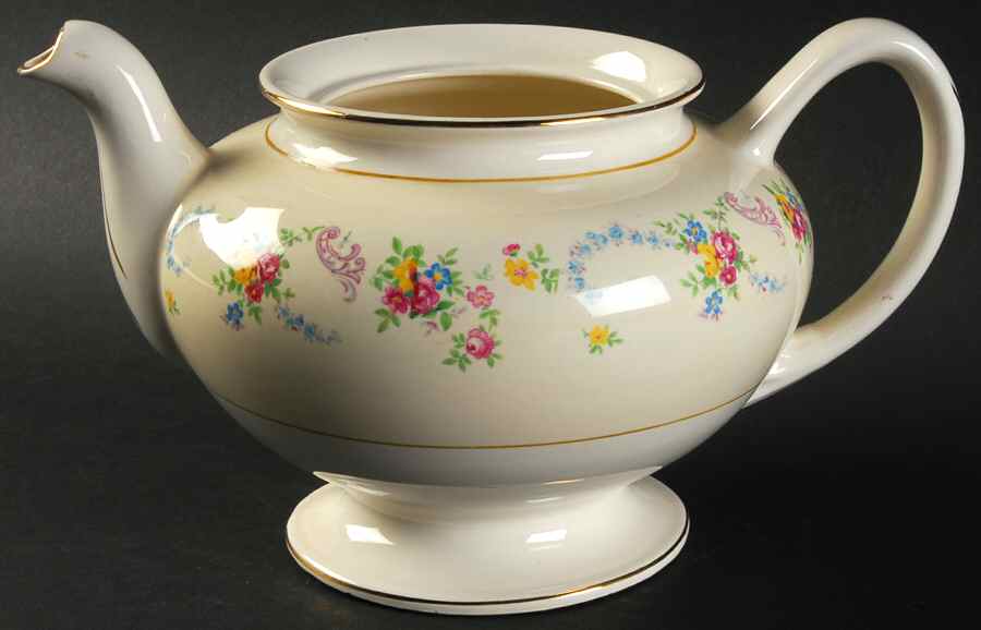 Dubarry Teapot No Lid by Homer Laughlin -1