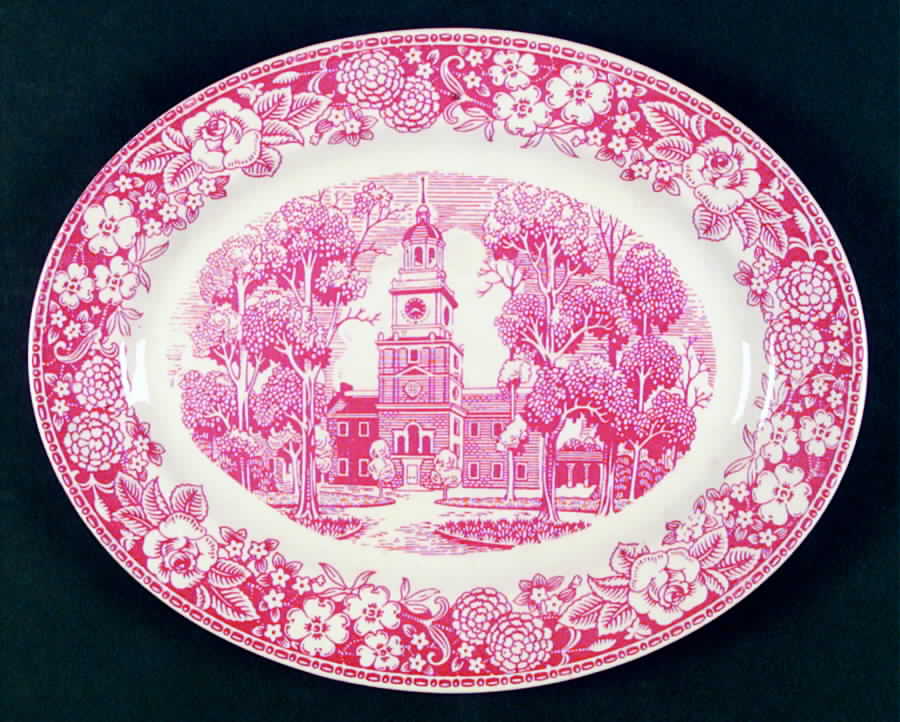 Early American Homes 11" Oval Serving Platter by Homer Laughlin -1