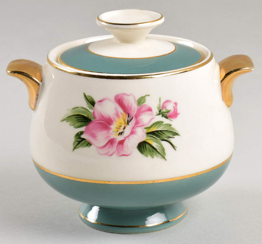 Empire Green Sugar Bowl & Lid by Homer Laughlin -1