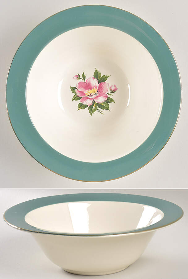 Empire Green 9" Round Vegetable Bowl by Homer Laughlin -1