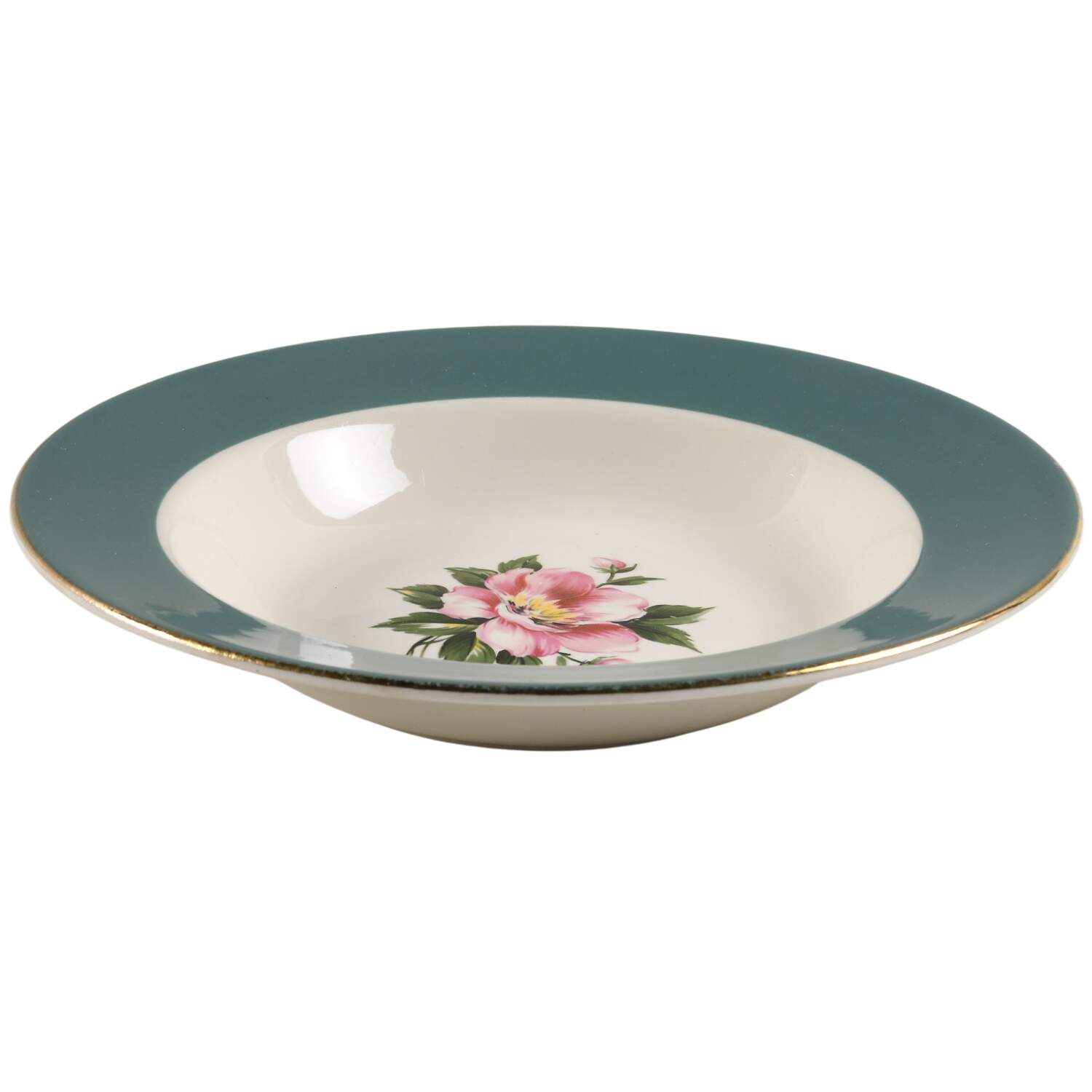 Empire Green Rim Soup Bowl by Homer Laughlin -1