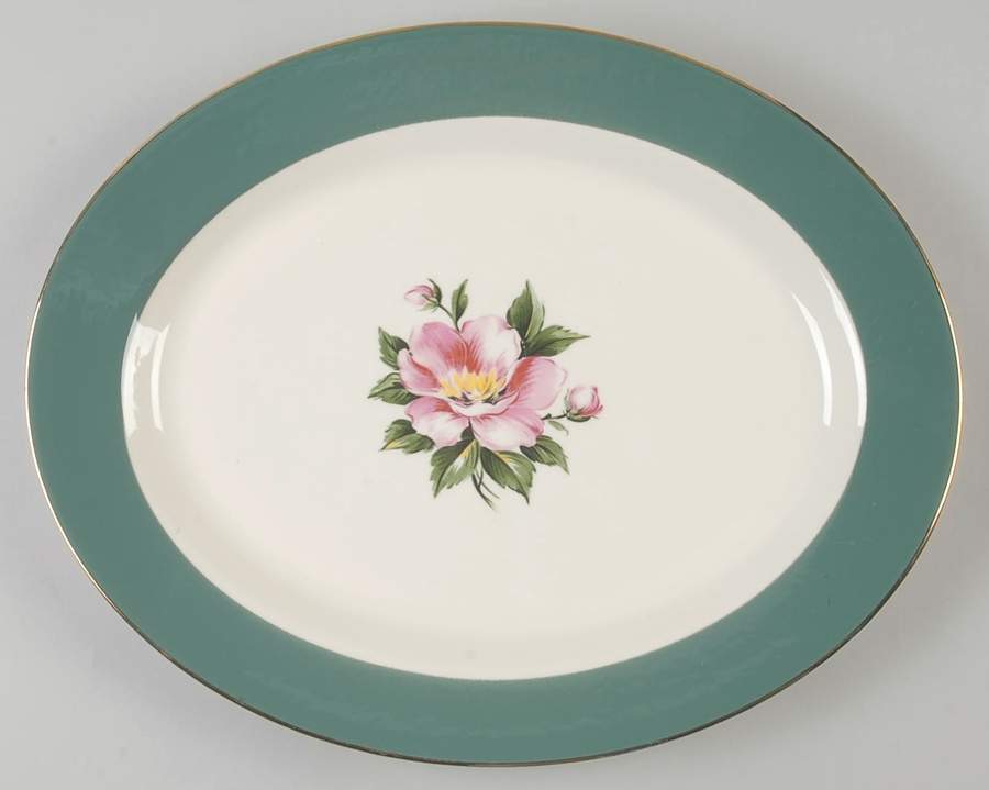 Empire Green 13" Oval Serving Platter by Homer Laughlin -1