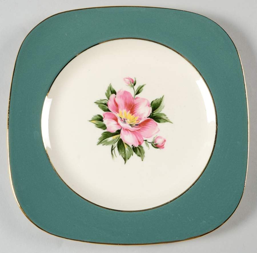 Empire Green Square Salad Plate by Homer Laughlin -1
