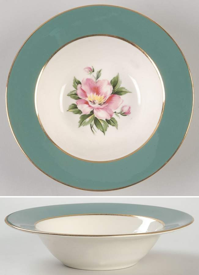 Empire Green Rim Fruit/Dessert (Sauce) Bowl by Homer Laughlin -1