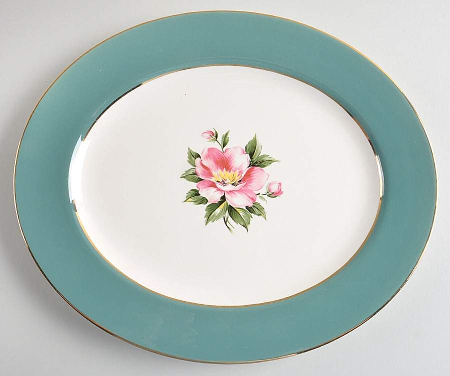 Empire Green 13" Oval Serving Platter by Homer Laughlin -1