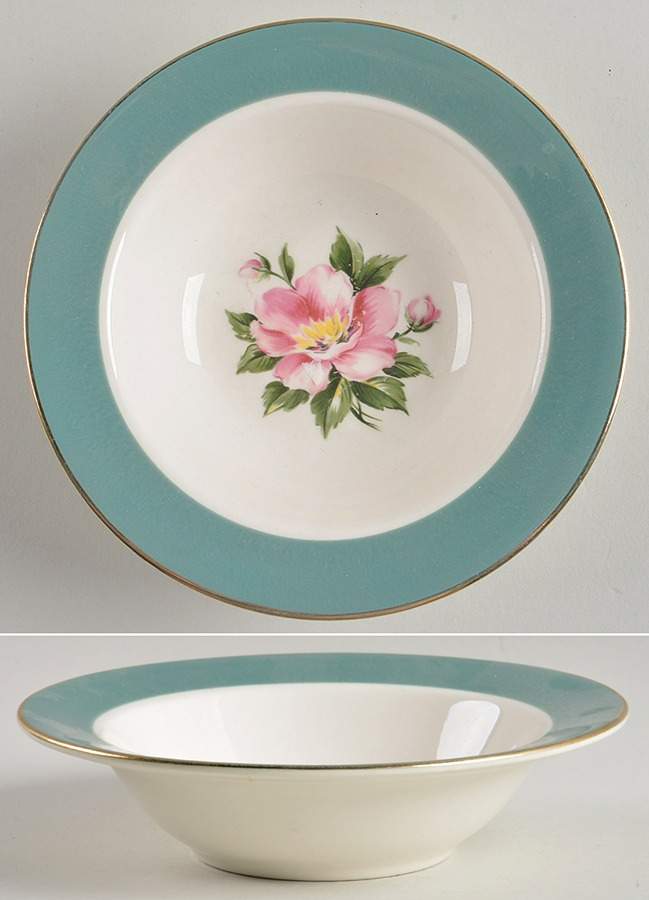 Empire Green Rim Fruit/Dessert (Sauce) Bowl by Homer Laughlin -1