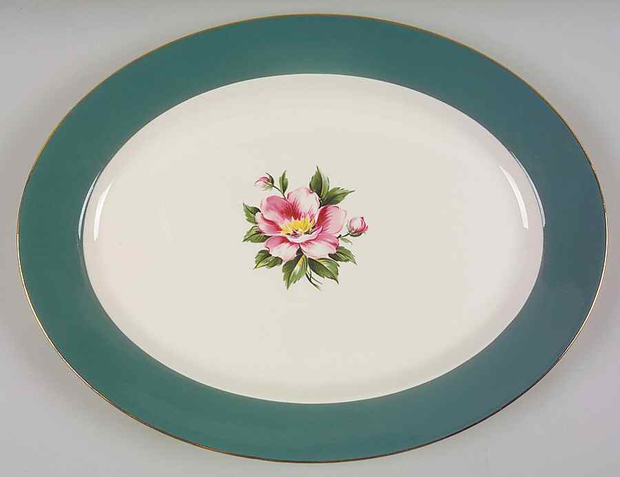Empire Green 15" Oval Serving Platter by Homer Laughlin -1