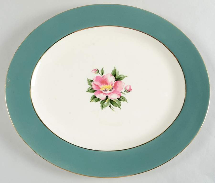 Empire Green 15" Oval Serving Platter by Homer Laughlin -1
