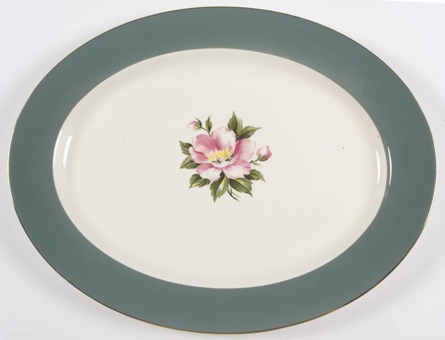 Empire Green 16" Oval Serving Platter by Homer Laughlin -1