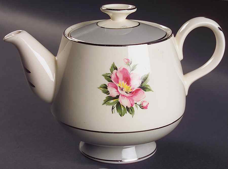 Empire Grey Teapot & Lid by Homer Laughlin -1