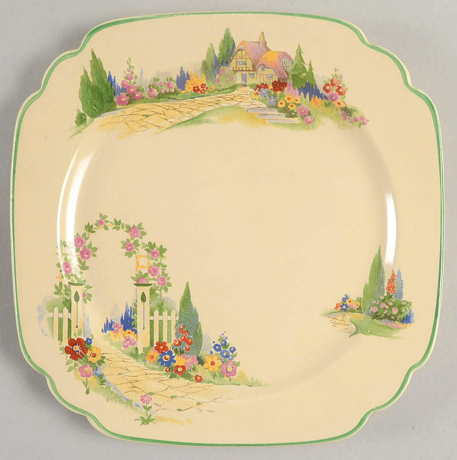 English Garden Dessert/Pie Plate by Homer Laughlin -1
