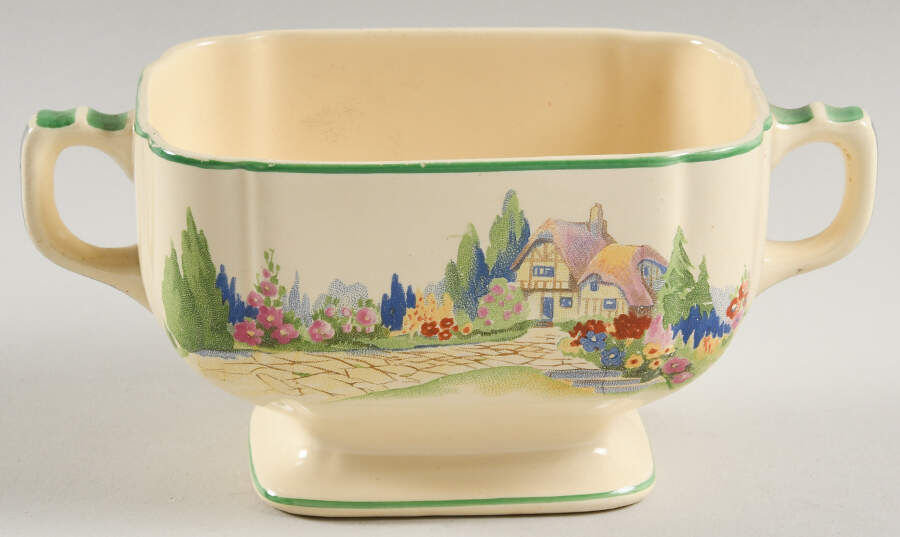 English Garden Sugar Bowl No Lid by Homer Laughlin -1