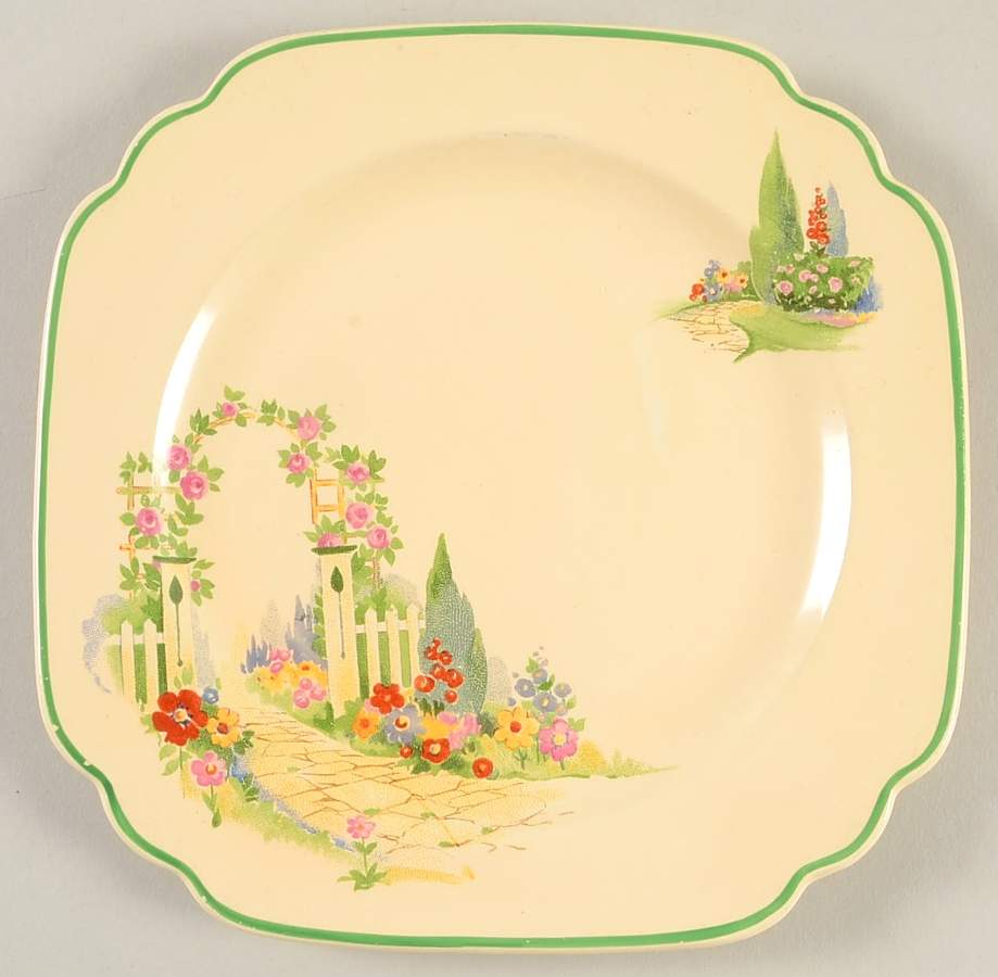 English Garden Bread & Butter Plate by Homer Laughlin -1
