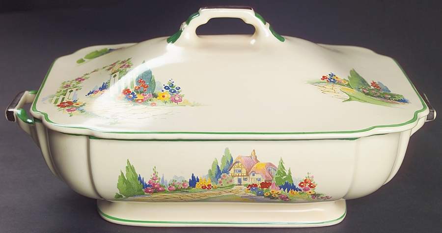 English Garden Rectangular Covered Vegetable by Homer Laughlin -1