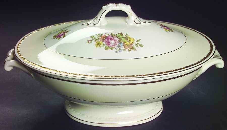 English Regency Oval Covered Vegetable by Homer Laughlin -1
