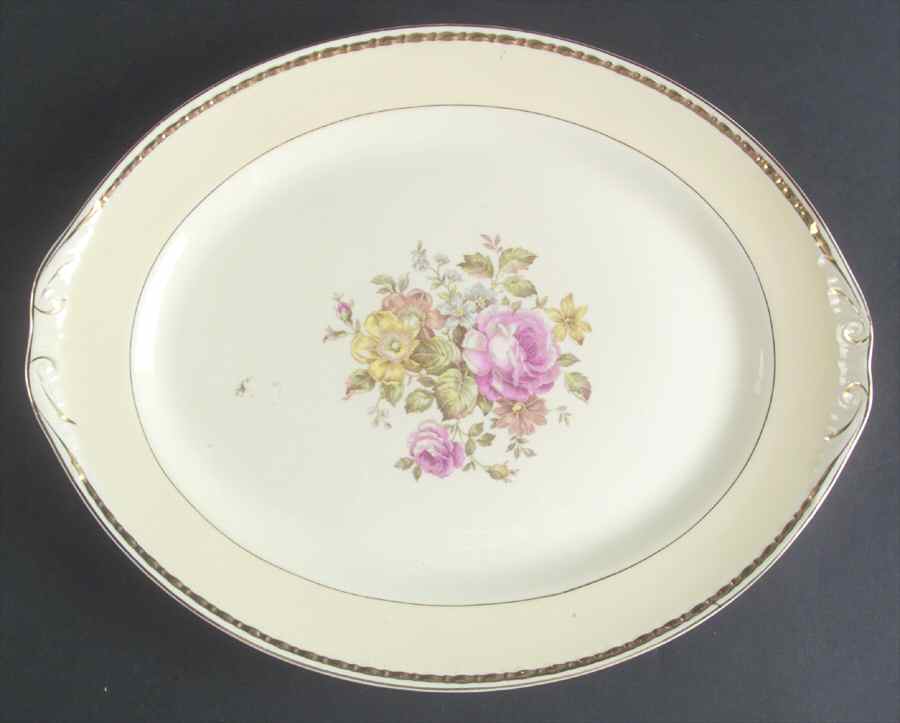 English Regency 13" Oval Serving Platter by Homer Laughlin -1