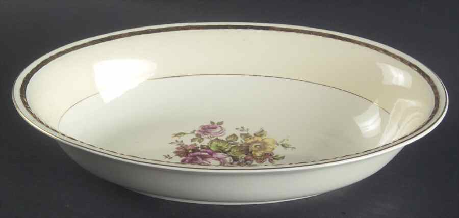 English Regency 9" Oval Vegetable Bowl by Homer Laughlin -1