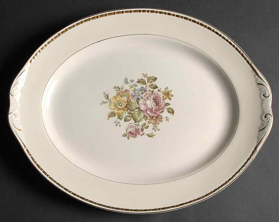 English Regency 15" Oval Serving Platter by Homer Laughlin -1