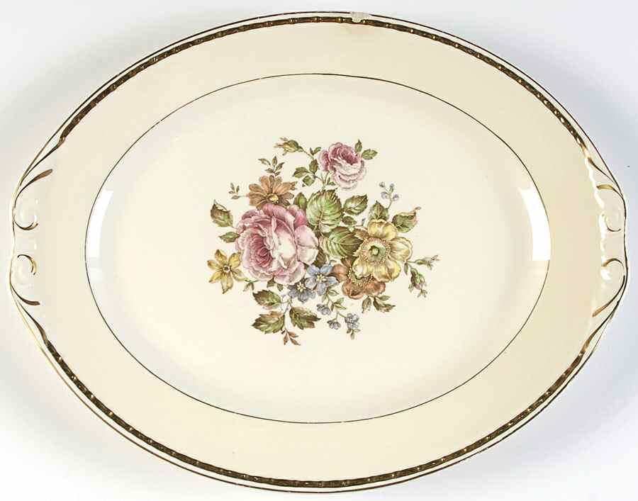 English Regency 11" Oval Serving Platter by Homer Laughlin -1