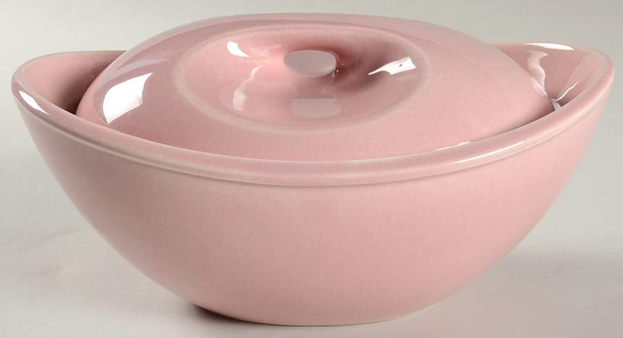 Epicure Dawn Pink Oval Covered Vegetable by Homer Laughlin -1