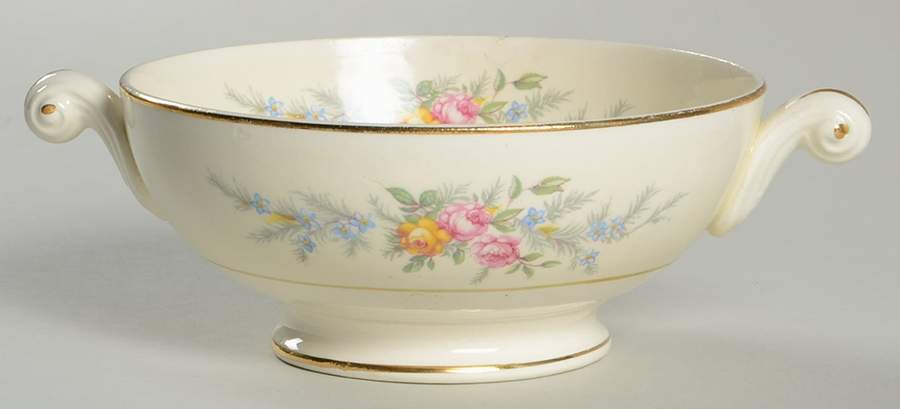 Ferndale Footed Cream Soup Bowl by Homer Laughlin -1