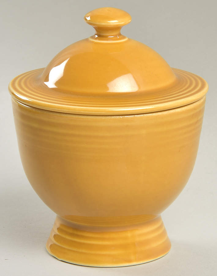 Fiesta Antique Gold (Ironstone) Sugar Bowl & Lid by Homer Laughlin -1