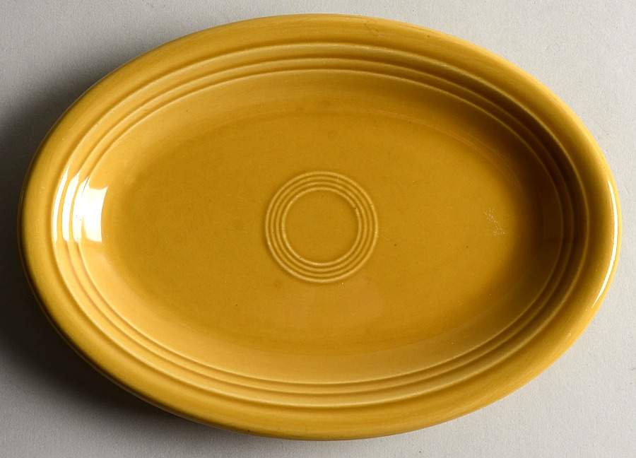 Fiesta Antique Gold (Ironstone) 9" Oval Serving Platter by Homer Laughlin -1